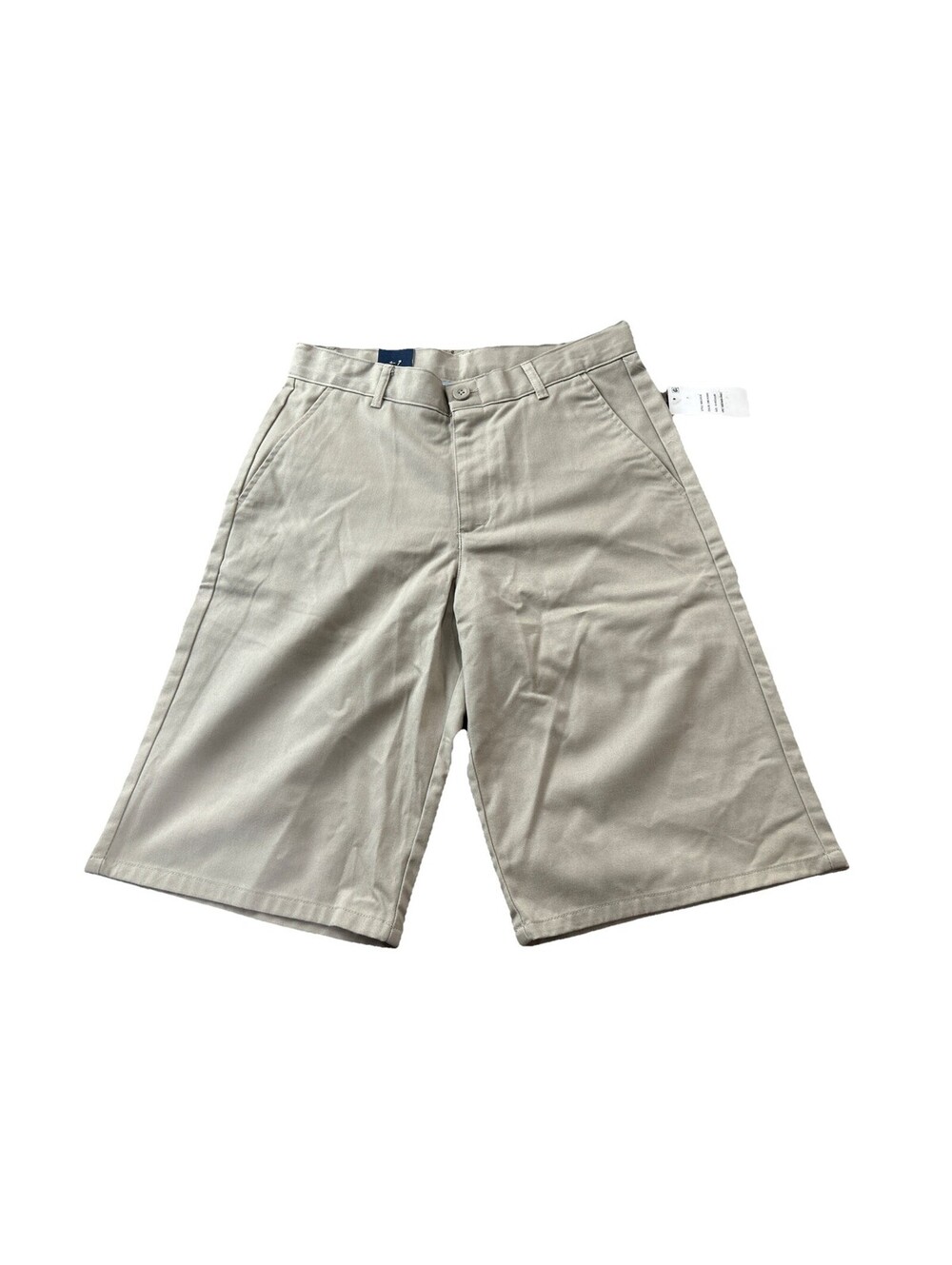 Nautica Boys Khaki Chino Short 18 Reg Beige Uniform Flat Front Adjustable Waist